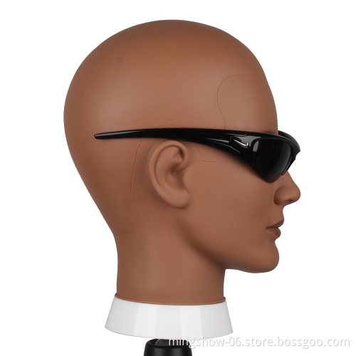 Foam male glass wig display mannequin head wig stand with eyelash